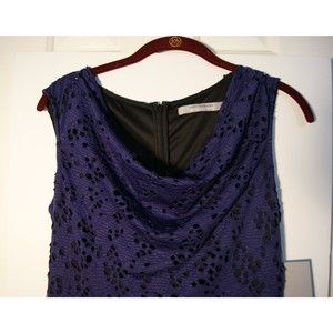 NWT Marc New York Sz 8 Dress Purple Eyelet Belted Formal Or Night Out